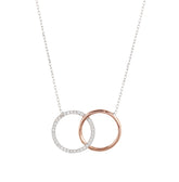 Interlink Circles of Life Rose Gold Colour 925 Sterling Silver Necklace studded with CZ